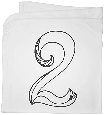 Azeeda 'número dois' cobertor de bebê de algodão/xale