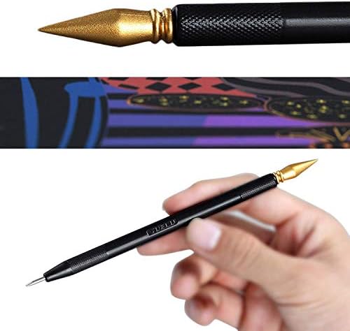 Scratch color caneta dupla ponta/arranhão em ferramentas de caneta para pintura de papel/edição de especialistas/design preto e ouro/10