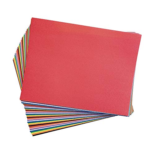 Pacote de papel de construção, 50 folhas de cores variadas, 12 x 18, papel de construção de pesos pesados, artesanato, arte,