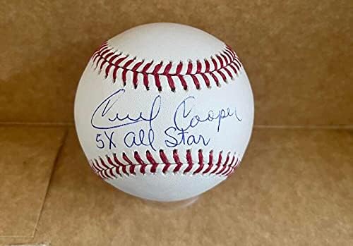 Cecil Cooper 5x All Star assinado M.L. Baseball Beckett Testemunha
