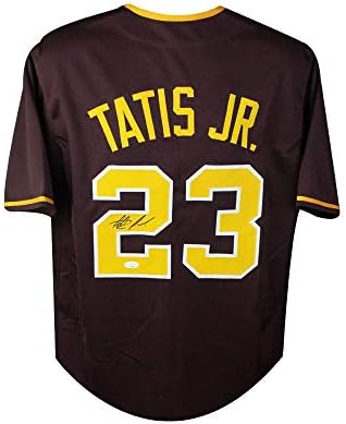 Fernando Tatis Jr autografou San Diego Padres Custom Brown Baseball Jersey - JSA COA