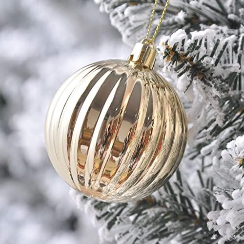 Bolas de Natal de Honrane Ornamentos para a árvore de Natal de Natal, 36pcs 6cm de Natal Eletroplatando a decoração de árvore de Natal Plástico pendurado ornamentos de bola de Natal para festa de casamento festival Champaign g
