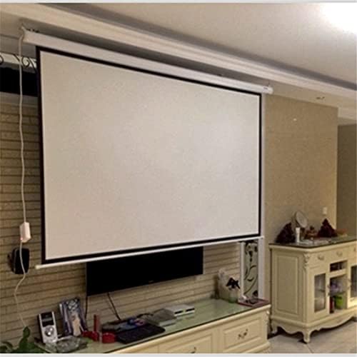 HJHL 100 polegadas 16: 9 Tela do projetor elétrico com cortina de projeção motorizada de controle remoto para escola de negócios de cinema em casa