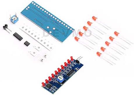 DevMo NE555+CD4017 Fluxo de LED de LED LED LED LUZ DE PRODUÇÃO ELETRONAL PARA MODULO DE CONTROLE DO MODULO DO CAPACITOR RELÓGIO SIGANAL