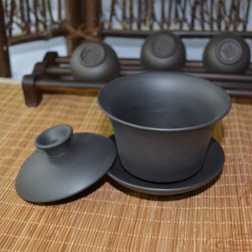 [Grande] marrom escuro yixing puro gaiwan zisha argila chinesa feita artesanal gongfu chá zisha china 100 ml bule de areia