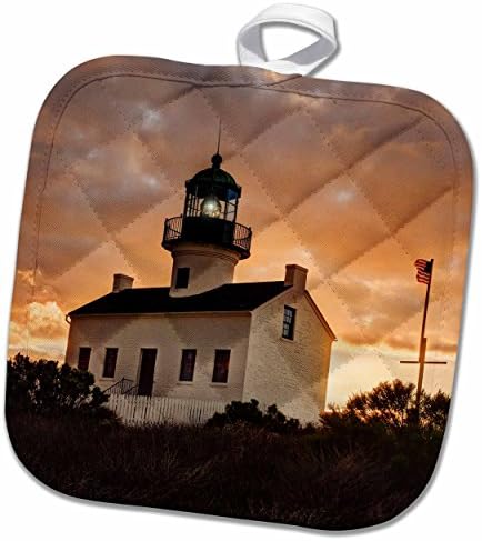 3d Rose California San Diego Old Point Loma Lighthouse Pot Holder, 8 x 8