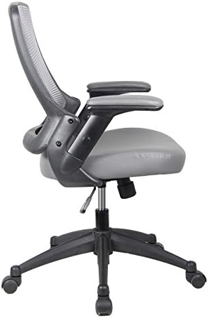 Altura braços ajustáveis ​​Cadeira de escritório de tarefas de malha média, 25 W x 25 d x 34 h, cinza