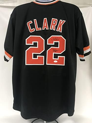 Jack Clark assinou a camisa de beisebol de São Francisco Autografado - JSA CoA