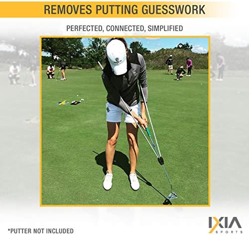 Ixia Sports - True Pendulum Motion - Golf Putting Training Aid - Universal Tool para adultos, crianças, juniores, homens, mulheres, presente, putter, Escola de Golfe de Channel de Golfe, se apega a qualquer eixo