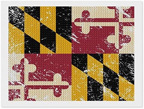 Kits de pintura de diamante da bandeira do estado de Maryland 5D DIY FLILHA FILIZAÇÃO RETRAS DE RETRAS DE ARTES DE WALL Decor para