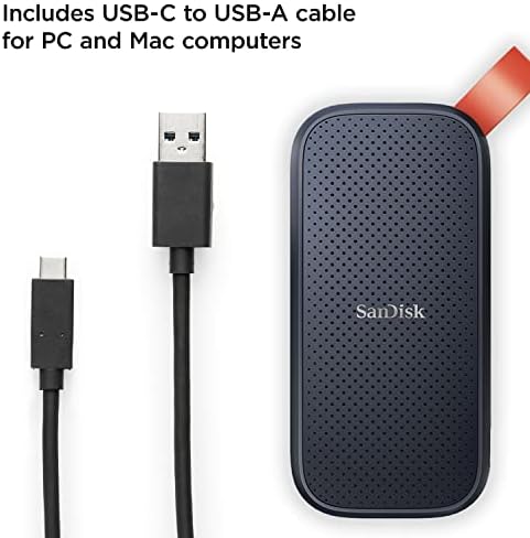 Sandisk 2TB SSD portátil-até 520MB/S, USB-C, USB 3.2 Gen 2-SDSDE30-2T00-G25