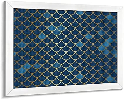 Kits de pintura de diamante em escala de peixes brilhantes metálicos quadros de imagem 5D DIY broca completa Decoração de parede de shinestone artes para adultos madeira branca 50 * 40cm