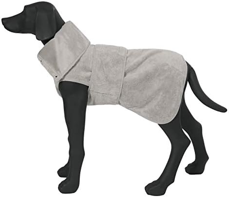 Rukka Dog Bathrobe Micro bege altamente absorvente e seco Pijama de cachorro de microfibra rápida para raças pequenas, médias e grandes
