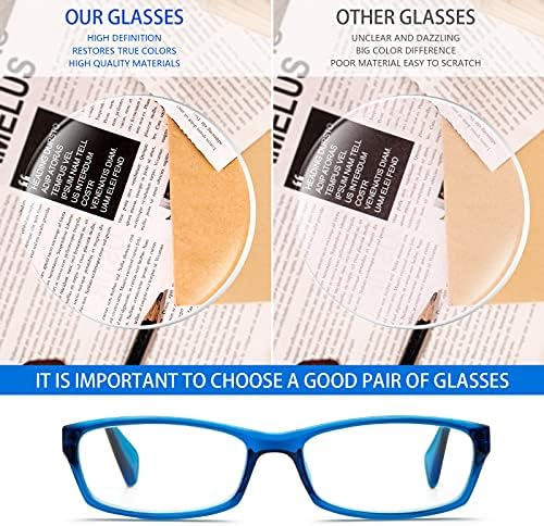 Videbla 5 Pack Computador Reading óculos homens e mulheres Anti -Eyestrain Blue Bloqueio de óculos para leitura