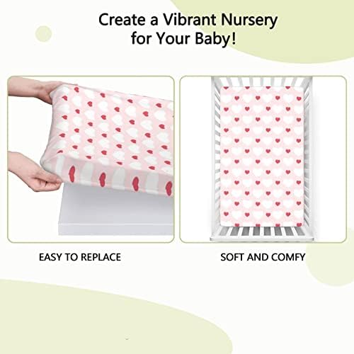 Amor folhas de berço com temas, mini-berço portáteis lençóis de berço ultra-macio portáteis para menina ou menino, 24 x38, White Rose Red