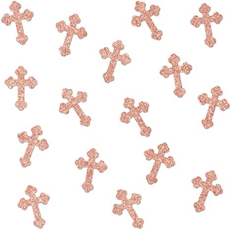Confetti de mesa de travestia - Deus abençoe decorações de mesa - Primeira Comunhão, Confetes cruzados para decorações