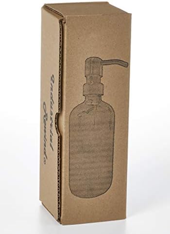 Dispensador de sabão branco com bomba de metal inoxidável - jarra de vidro de 16 onças para sabão líquido, loção ou shampoo por rebobinagem industrial
