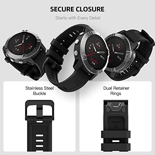 Banda de relógio Moko Compatível com Garmin Fenix ​​7 Sapphire Solar/Solar/Fenix ​​6 Pro/5/5 Plus/Forerunner 935/945/ACDIME