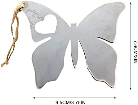 Annor Ornamento Coração de Butterfly Pingente de Metal Metal Decoração Pingente Gift Garden Metal Decoração do Ornamento Presente Decoração do Coração Decorações de Páscoa Metal Decorações de Páscoa Vintage
