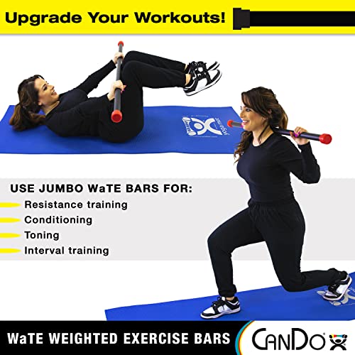 Cando Jumbo Wate Bar 25lb Gold, barra de exercício ponderada por treino corporal total para treinamento de força, tonificação e fisioterapia