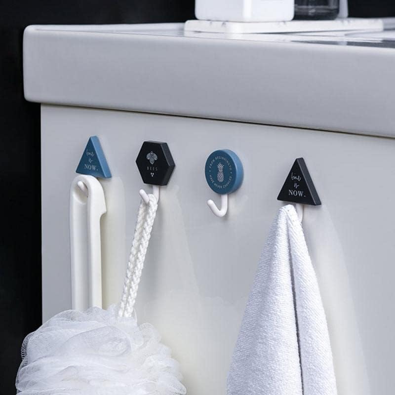 Eyhlkm 9 ganchos de embalagem forte gancho de gancho de cozinha pendurada no banheiro criativo Banheiro sem unhas sem costura prateleiras