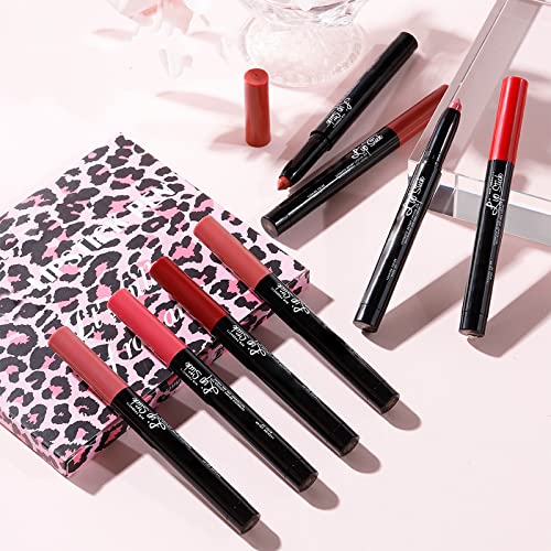 Tinta de sangue de box 12 Caixa de batom de batom 12 Blood Pen feminino com lipstick fêmea com liquidificador de lápis Liner