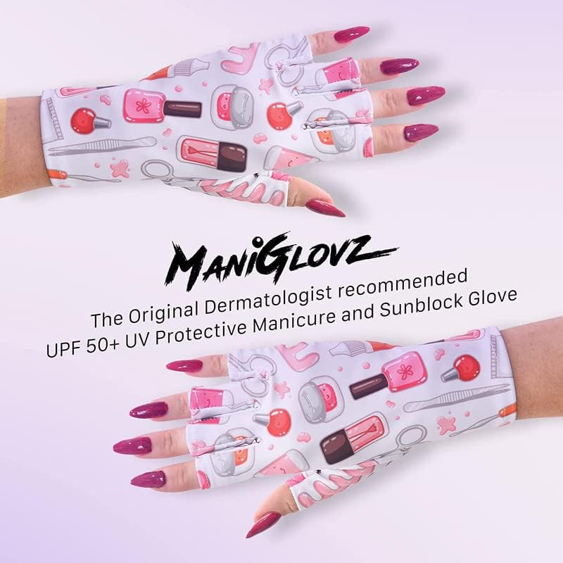 Maniglovz -As luvas anti -UV/LED originais para manicures de gel com secadores de lâmpada de gel, dirigindo, luvas sem