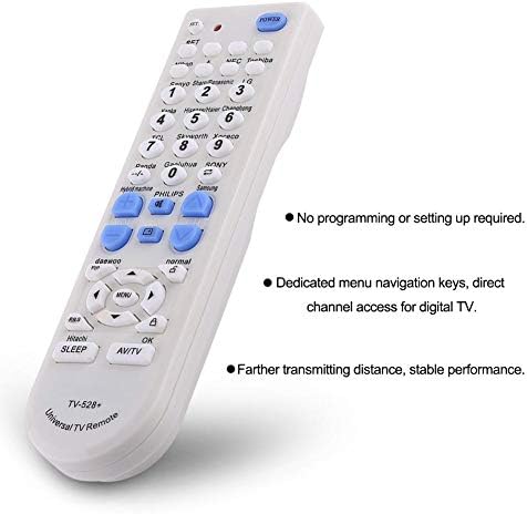 Controle remoto de TV de substituição Controlador remoto da televisão inteligente para a maioria da TV, requer 2 baterias de 2 x AA