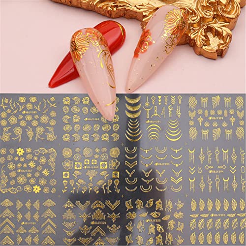 Adesivos de unhas em relevo em 3D adesivos 3D Decoração de unhas bronzeadas Decalques de unhas florais acessórios