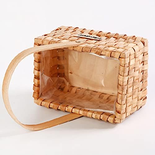 Yardwe decoração vintage bandeja de vime de vasa cesta menina cesta retangular cesto cesta de cesto de cesta rústico