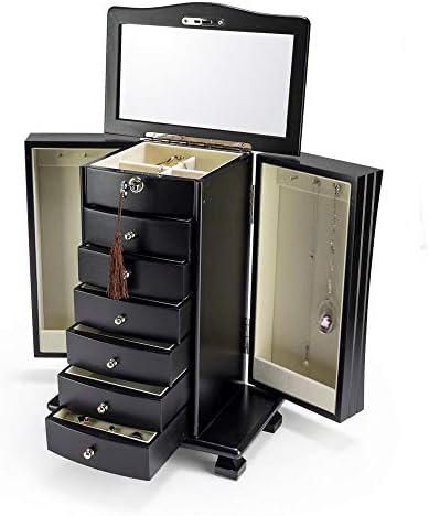 Impressionante caixa de jóias Black Musical Black Grand Musical com Lock and Key - muitas músicas para escolher - Clair de