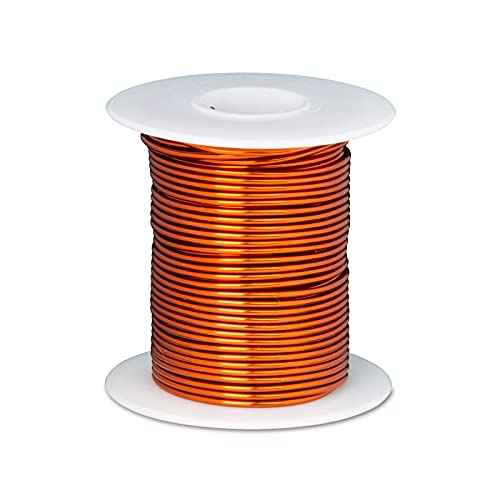 Fio de ímã, 240 ° C, fios de cobre esmaltados pesados, 18 awg, 2 oz, 25 'de comprimento, 0,0437 de diâmetro, natural