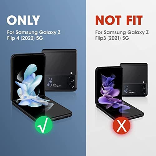 TSQQST Galaxy Z Flip 4 Caso 2022, Tampa de caixa esbelta protetora robusta para Samsung Galaxy Z Flip 4 5G-laranja