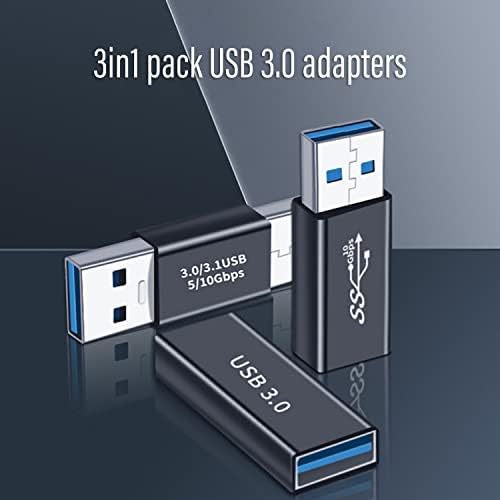 Hiebee 3kinds do kit USB 3.0 APTERS, USB 3.0 Feminino para fêmea e masculino para homem e feminino para masculino, Alta