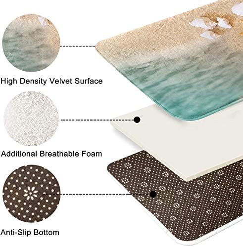 Conjunto de tapetes de banheiro britemMes de 3, 3 peças tapetes de banho definidos para banheiro, estrela do mar de praia sem aranha