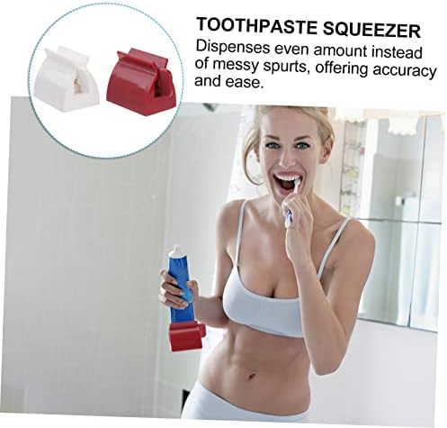 Doitool 2pcs rolando loção de face dispensador de pasta de dente de tubo por porta