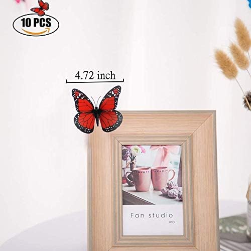 Decorações de cestas de cesto de páscoa decalques de parede de borboleta 3d 10pcs 3d adesivo de parede de borboleta infantil decoração de butterfly ímãs decalques de decoração de decoração de decals com goma de esponja