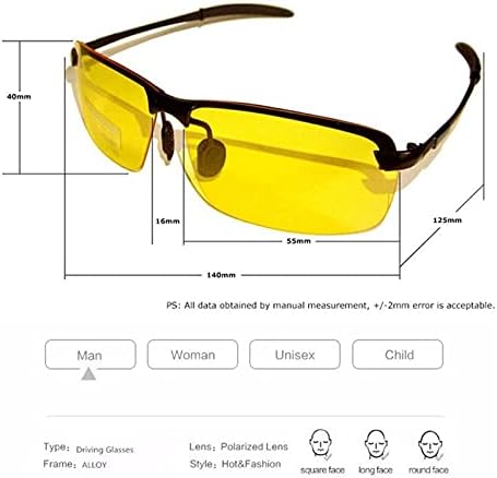 Wirun Night Driving óculos anti -brilho polarizado UV400 Esportes de visão noturna Eyewear para homens ao ar livre Pesca