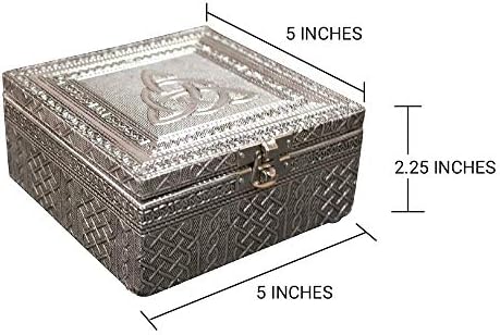 Caixa de caixa de jóias vintage | 9 estilos | Bronze ou prata metal metálico revestimento com designs de sotaque floral