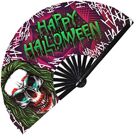 Halloween Hand Fan UV Glow Fan Fan Festival Rave Fan Halloween Graphic Fan Trippy Art Fan Halloween Acessórios