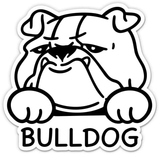 Adesivos de bulldog - 2 pacote de adesivos de 3 - vinil à prova d'água para carro, telefone, garrafa de água, laptop - Bulldog Cute Dog Peeking Decals
