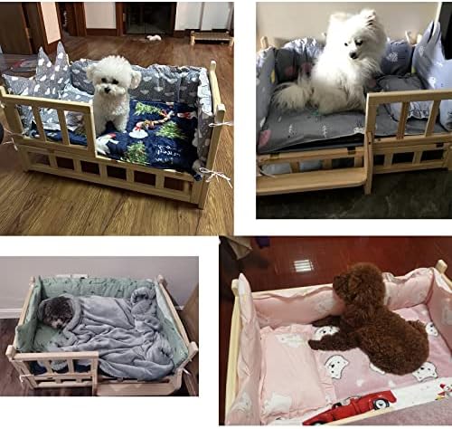Móveis para cães para cães pesados ​​srnsaeb, sofá -cama elevada com almofada de aquecimento confortável, canis de cachorro