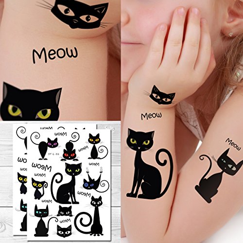 Tatuagens temporárias de Speperb® - gatos fofos pretos