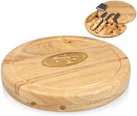 Time de piquenique NFL CircO Cheese Ward and Knife Set - Charcuterie Board Set - Wood Cutting Board
