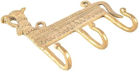Prateleira indiana 4 ganchos -chave da parede | Gold Gold Hook Single | Ganchos de quarto de brass para parede | Ganchos