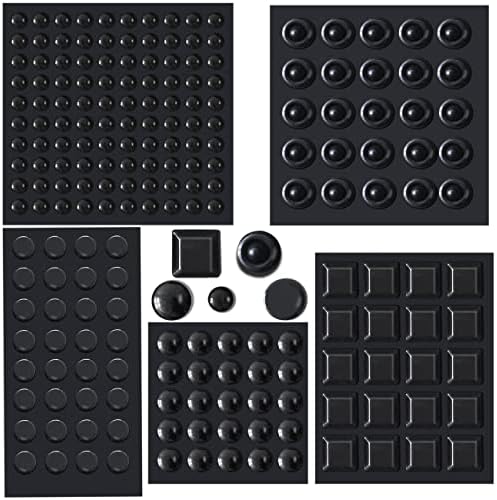 202 PCS Pacote de combinação de pára -choques adesivos nítidos, quadrado esférico redondo, preto, som de auto -adesivo