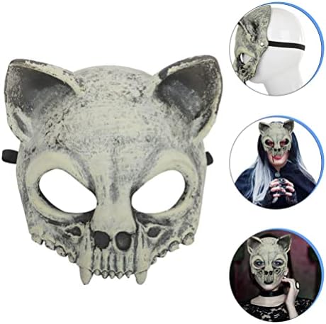 Soimiss Halloween máscara de gato orelhas de caveira de mascare de halloween partido de casco de ovelha para festa