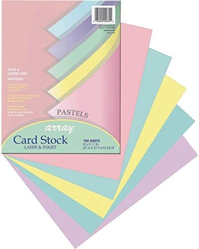 Cartão de matriz Pacon Stock Stock, 8 1/2 polegadas x 11 polegadas, sortimento pastel, 100 folhas, pastel variado
