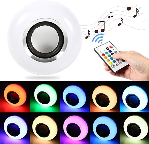 Lâmpada LED Music, E27 12W LED RGB Bluetooth Bulbo Música sem fio tocando lâmpada leve com controle remoto, para decoração