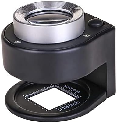 Vidro de lupa de metal Renslat, retângulo Microscópio de lupa por mão retângulo Microscópio de plástico preto
